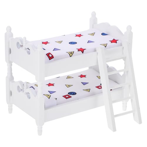Supvox Miniatur Puppenhaus Doppelbett Dekoration für Mini Schlafzimmer für Puppenhaus Szenerien Handwerkskunst Klassischer Stil Perfektes Fotorequisit von Supvox