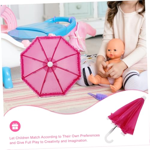 Supvox Miniatur Regenschirm für Puppen Detailreiche Requisite Passgenaues Puppenzubehör für American Dolls und Chafou Puppen Dekorativer Sonnenschirm für Kreative Kinderfotos von Supvox