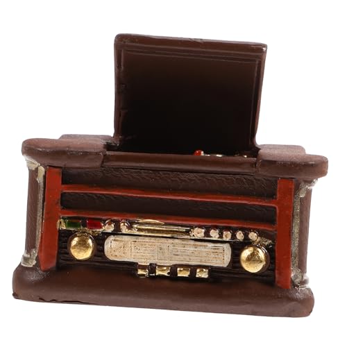 Supvox Miniatur Retro Plattenspieler Dekoratives Miniaturgerät für Puppenhaus Wohnzimmerschrank Fotorequisit Vintage Resin Modell für DIY Szenen Gestaltung von Supvox