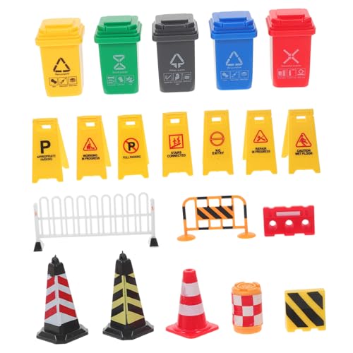 Supvox Miniatur Verkehrssperren Spielset aus Stabilem Pädagogisches Verkehrsschilder für Geeignet für Vorschule und Klassenzimmer Fördert Verkehrssicherheit und Kritisches Denken von Supvox
