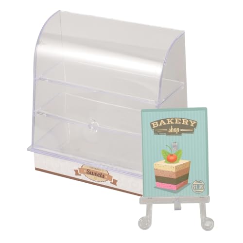 Supvox Miniatur-kuchenschrank Puppenhaus-küche Vitrine Für Figuren Miniaturgehäuse Anzeige Von Lebensmittelmodellen Vitrine Vitrine Bäckerei Vitrine Mini-Sachen Bäckerei-vitrine Plastik von Supvox