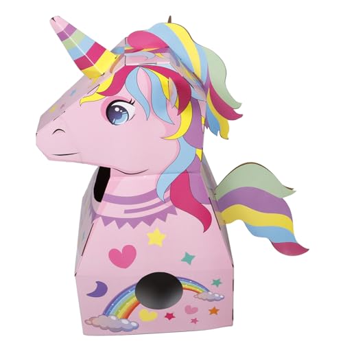 Supvox Montagekarton Kleinkind Tragbares Kostüm DIY 3D Karton Kartonherstellung Performance Requisite Rollenspielkarton Kinderkarton DIY Kostüm Tragbarer Karton Papier Rosa von Supvox