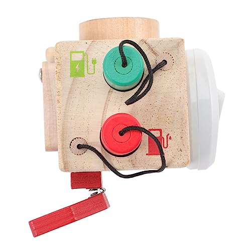 Supvox Montessori Busy Board aus Holz Pädagogisches Motorikspielzeug für Kleinkinder Fördert Feinmotorik und Selbstständigkeit Sicherer Leichter Activity Cube für Unterwegs und Spielspaß von Supvox