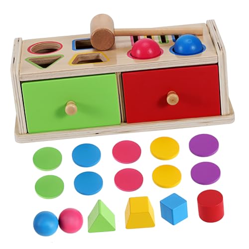 Supvox Montessori Holz Formen Sortierbox Farbklassifikation Lernspielzeug für Kleinkinder Jahre Motorikförderndes Frühpädagogisches Montessori Spiel für Jungen und Mädchen von Supvox