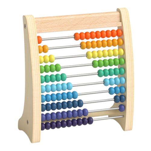 Supvox Montessori Holz Rechenrahmen Zählspielzeug für Bunte Perlen Pädagogisches Arithmetik Lernspiel Rechenfähigkeiten und Hand Auge Koordination Geeignet für Vorschule und Grundschule von Supvox