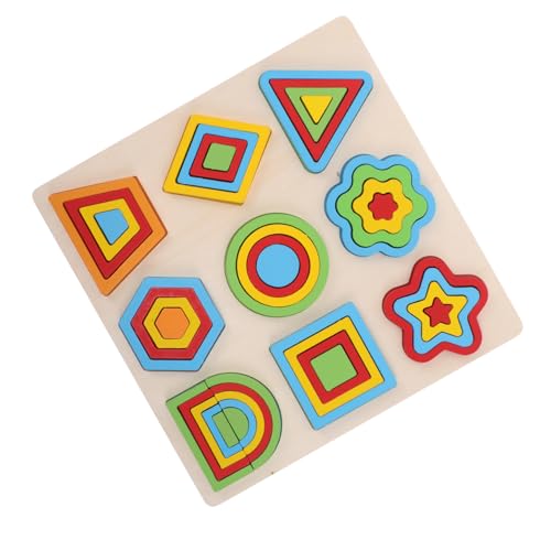 Supvox Montessori Holz Steckpuzzle mit Geometrischen Formen Pädagogisches Lernspielzeug für Kleinkinder Sensorisches Farben Formenerkennungsspiel Sicheres Frühkindliches Bildungsboard von Supvox