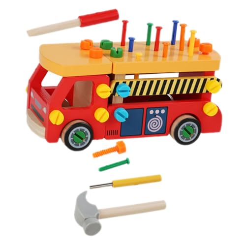 Supvox Montessori Holz Werkzeugset Robust Fördert Kreativität Motorik Handlich Geeignet für Jungen Mädchen Ab Jahren Interaktives Bauspielzeug von Supvox