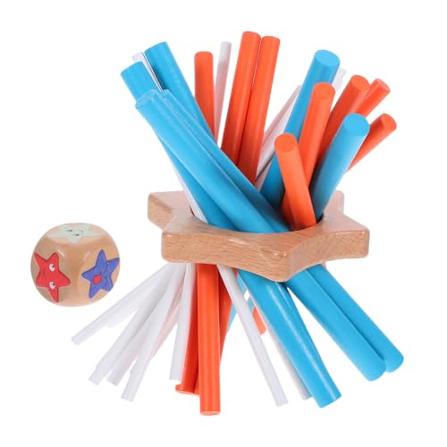 Supvox Montessori Holzspiel Balance Stäbe Bunt Edukatives Familienspiel Geduld Koordination Teamwork für Erwachsene Party Reise von Supvox