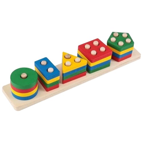 Supvox Montessori Holzspielzeug Teiliges Bunte Formen Sortierspiel für Kleinkinder Jahre Motorische Entwicklung und Farberkennung Spielerisch Fördern Sicher und Langlebig von Supvox