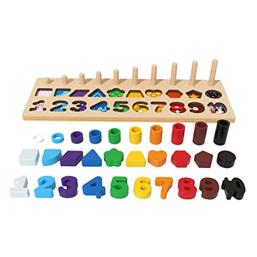 Supvox Montessori Holzspielzeug für Formen und Zahlen Puzzle Interaktives Lernspielzeug Farben und Kognitiven Fähigkeiten für Zuhause Klassenzimmer von Supvox