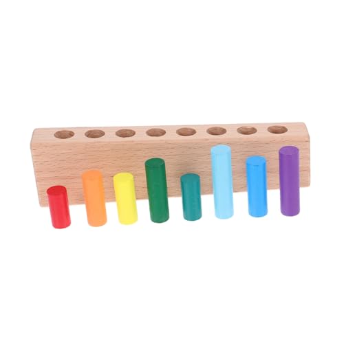 Supvox Montessori Holzspielzeug für Kleinkinder Buntes Zylinderpuzzle mit Stäben Fördert Feinmotorik Hand Auge koordination und Logisches Denken Pädagogisches Lernspielzeug für Ab Jahr von Supvox