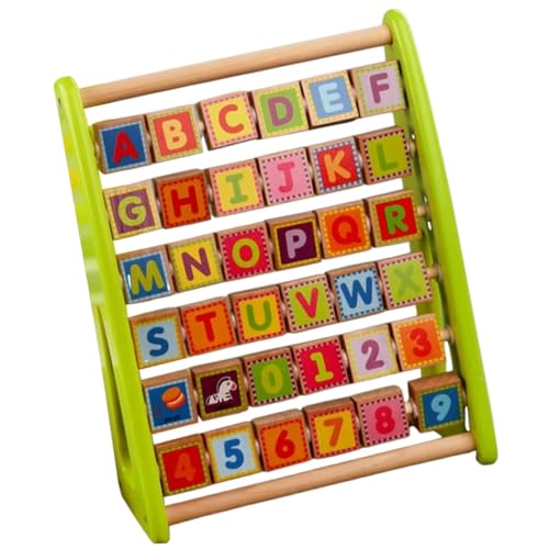 Supvox Multifunktionales Lernspielzeug Holz Buchstaben Zahlen Board Pädagogisches Alphabetspiel für Frühkindlichen und Hand Auge koordination Sicher und Langlebig Grün von Supvox