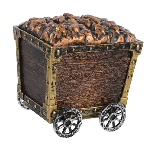 Supvox Niedliche Bergbauwagenbox Für Kinder Mit Rädern, Piraten-schatzkiste, Spielzeug, Kreativer Partygeschenkbehälter Zum Aufbewahren Von Edelsteinen, Kleinen Spielzeugen Und Snacks von Supvox