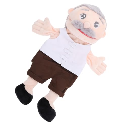 Supvox Offene Mund Charakter Handpuppe lustige Performance-Requisite Kindergeschichten Fingerpuppe interessante Geschichte erzählende Fingerpuppe Lehrstütze PP Baumwolle Weiß von Supvox