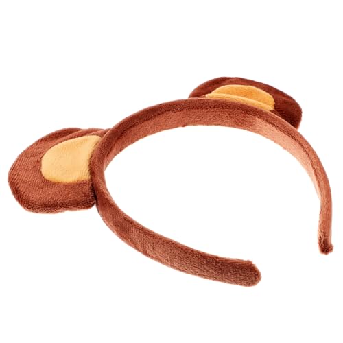 Supvox Ohrkopfschmuck tragen Bärenohren Haarreif Tierstirnband Party Cosplay Tier Ohr Haarband Party-Kopf- Karikatur Stirnband für die Party Bequemes Bären-Stirnband Plüsch Brown von Supvox