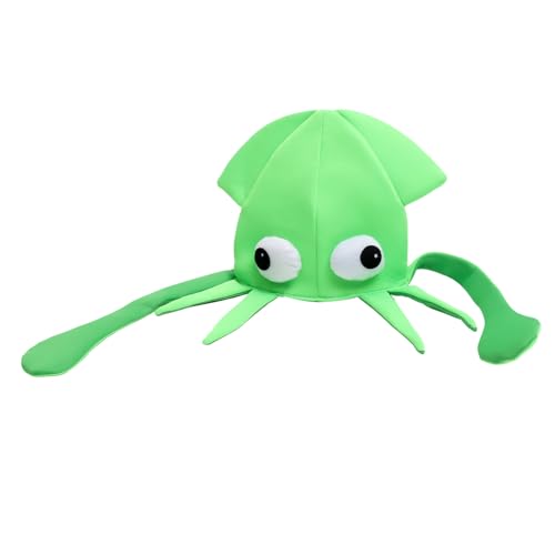 Supvox Oktopus-cartoon-hut Neuheit Hut Mini Krake Lustig Party Tintenfischhut Hüte Tintenfischkappe Tierkostüm Geburtstagsmützen Für Green Stoff von Supvox