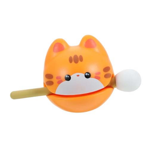 Supvox Orangenkatze Holzfischspielzeug Katzenspielzeug Kätzchen Katzenkunst Figur Büro-Percussion- Rhythmusspielzeug Desktop- Percussion-musikspielzeug Harz von Supvox