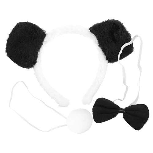 Supvox Panda Kostüm Teiliges mit Plüschohren Haarreifen Schleife und für Cosplay Tierkostüm Zubehör Halloween Party Tier Requisiten Supvox Panda Kostüm Teiliges mit Plüschohren Haarreifen Schleife und für Cosplay Tierkostüm Zubehör Halloween Party Tier Requisiten von Supvox