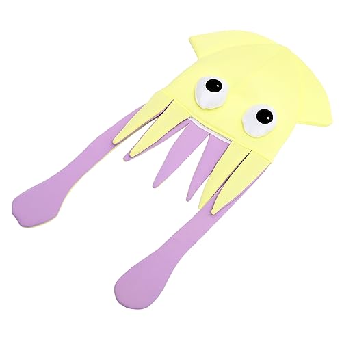 Supvox Partygeschenk verrückte Hüte Cartoonhut Plüsch Tintenfischkappe Oktopus-Kostüm lustiger Hut für Cartoon-Oktopus-Hut Tierhüte für Stoff Yellow von Supvox