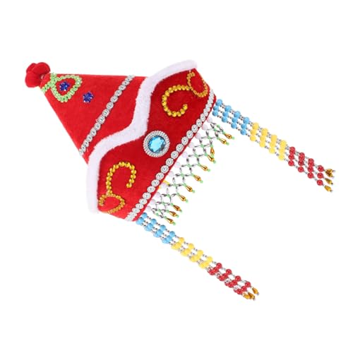 Supvox Partyhut für Kostümhut Zauberer Festivalhut karneval kopfschmuck Haken Kappe Mütze im chinesischen Stil Cosplay-Partyhut lustige Hutdekoration Stoff rot von Supvox