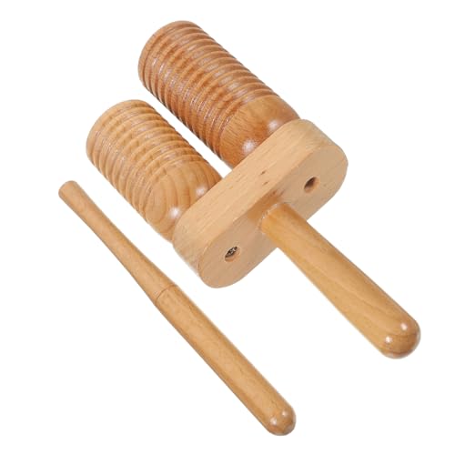 Supvox Percussion -Instrument Hoher Und Niedriger Klapper Kinderinstrument Kleinkindinstrument Unterrichtsinstrumente Musikinstrument Tempelholzblock -Instrumente Rhythmusstock Buche von Supvox