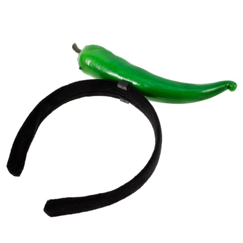 Supvox Pfeffer-stirnband Haarband Im Chili-design Pfeffer Stirnband Accessoires Für Frauen Dekorativer Haarreif Festival-haarschmuck Kopfschmuck Netter Haarreihe Plastik Grün von Supvox