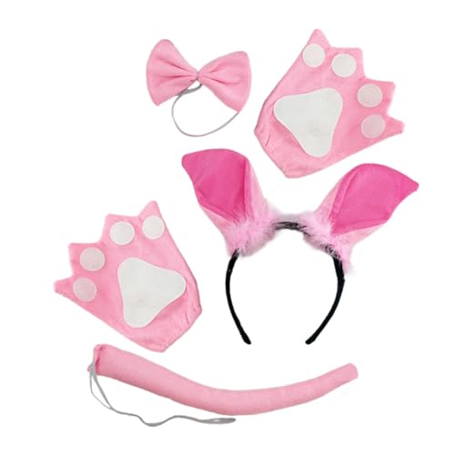 Supvox Pig Kostüm Set mit Haarreif Weichen Schweineohren Stirnband Baumwollmaterial Inklusive Fliege und Handschuhe für Karneval Halloween und Kostümpartys Supvox Pig Kostüm Set mit Haarreif Weichen Schweineohren Stirnband Baumwollmaterial Inklusive Fliege und Handschuhe für Karneval Halloween und Kostümpartys von Supvox
