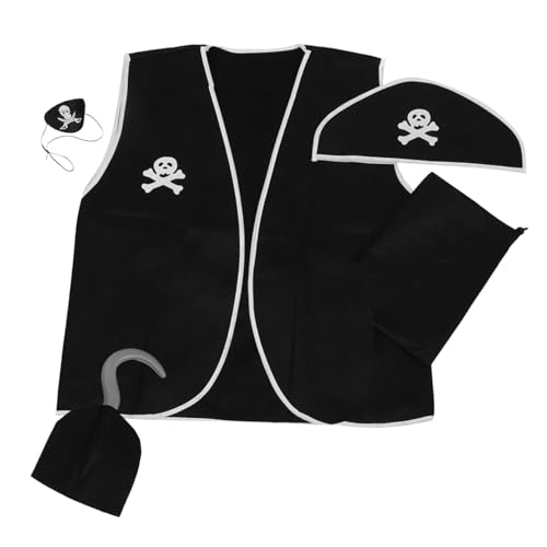 Supvox Piratenkostüm Teiliges mit Karnevalshut und Haken Hand für Erwachsene und Verstellbar für Halloween Cosplay Karneval und Piratenpartys Supvox Piratenkostüm Teiliges mit Karnevalshut und Haken Hand für Erwachsene und Verstellbar für Halloween Cosplay Karneval und Piratenpartys von Supvox