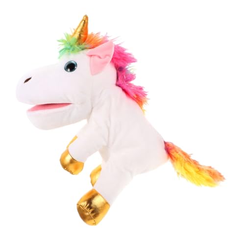 Supvox Plüsch Einhorn Handpuppe Für Realistische Einhornpuppe Kreatives Interaktives Waschbar Und Langlebig Für Geschichtenerzählen von Supvox