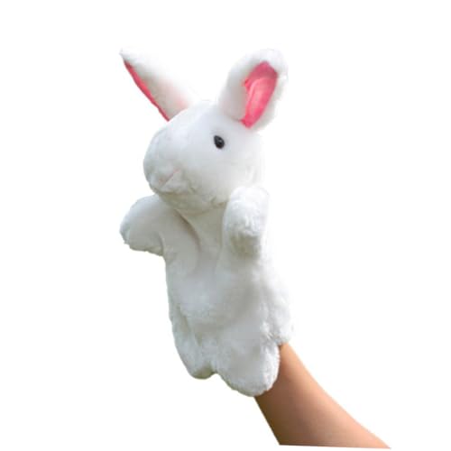 Supvox Plüsch Handpuppe Hase Weiß Kuscheliges Handspielzeug für Storytelling Tierfigur für Eltern Junge von Supvox