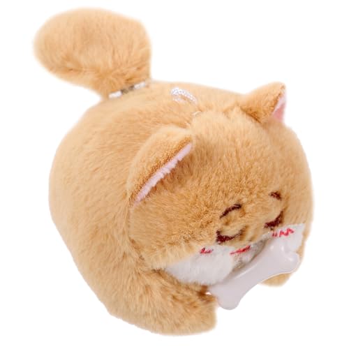 Supvox Plüsch Hund Anhänger Kuscheltier mit Wedelndem Weiches Stofftier Schlüsselanhänger Brauner Shiba Inu Interaktive Tierpuppe für Taschen und Geschenke von Supvox
