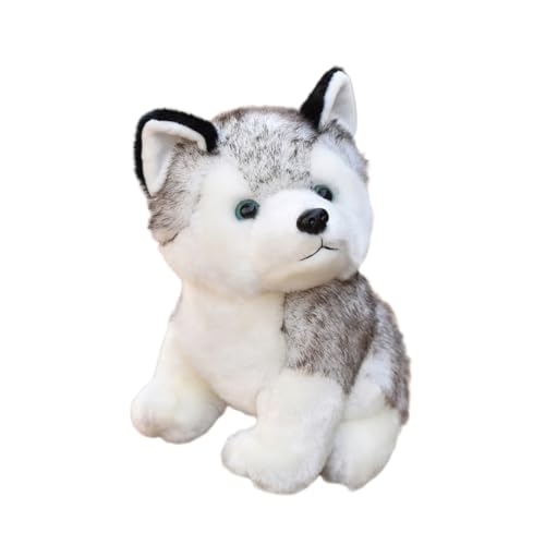 Supvox Plüsch Husky Hundespielzeug Sitzend Kuscheliges Stofftier Welpen Dekoration und Realistisch von Supvox