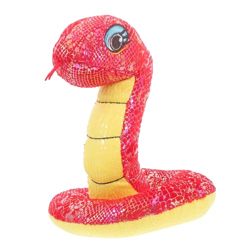 Supvox Plüsch Schlange Rote Glitzer Pailletten Kuscheltier Halloween Deko Kindergeburtstag Weiches Stofftier Requisit für Party Rollenspiel und Streichspaß von Supvox
