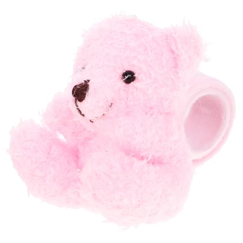 Supvox Plüsch Slap Armband Bär Tiermotiv Kuscheltier Partyarmband Rosa Weiches Stofftier Handgelenkband Hautfreundlich Robust von Supvox