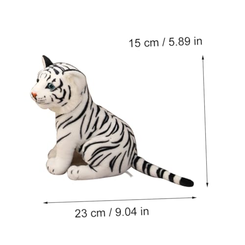 Supvox Plüsch Tiger Kuscheltier Weiß Weiches Stofftier Schlafzimmer Dekoration Babyt Plüschtier für Jungen Mädchen von Supvox