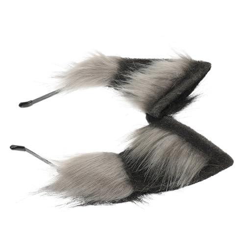 Supvox Plüsch Wolfsohren Haarreif Damen Tierisches Cosplay Stirnband für Karneval Halloween Party Foto Requisiten Schwarz von Supvox