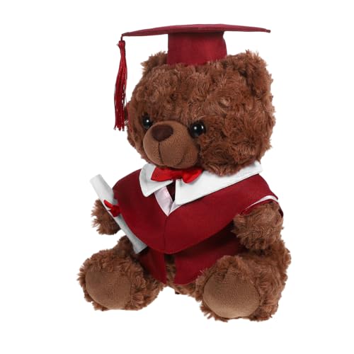 Supvox Plüschbär mit Doktoroutfit für Abschlussfeiern Kuscheltier zur Graduierung als für Absolventen Dekoration von Feiern von Supvox