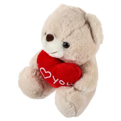 Supvox Plüschbär mit Herz Kuscheltier Valentinstag Kleiner Weicher für Langlebiges Stofftier mit Liebevollem Design Dekokissen und Tröstender Begleiter von Supvox
