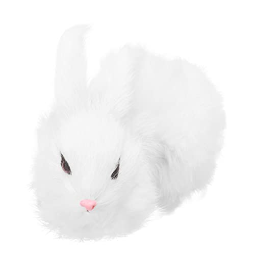 Supvox Plüschhase Mini Realistisches Kaninchen Modell Weiches Kuscheltier Dekofigur Weiß Lebensechte Tierdekoration Für Zuhause Tierparty Leicht Tragbar Und Robustes Material von Supvox