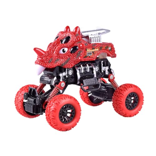 Supvox Pull Back spielzeugauto Dinosaurier Großer Geländewagen Rotes Friktionsauto Lernspielzeug Ab Jahre mit Coolem Offroad Design und Einfacher Bedienung von Supvox