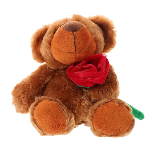 Supvox Puppe Süßes Stofftier Kuscheltier Bär Plüsch Süßer Bär Plüsch Zum Valentinstag Rotes Stofftier Sachen Für Freundin Stofftier Bär Weihnachtsbär Baumwolle von Supvox