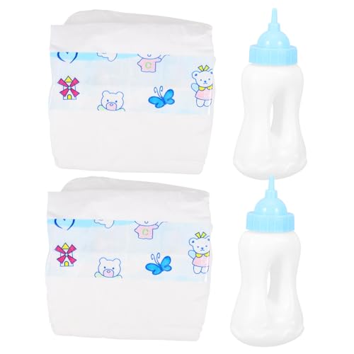 Supvox Puppen Milchflaschen mit Flaschen und Windeln Zubehör für Rollenspiele für Puppenhausbedarf von Supvox