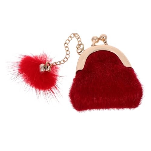 Supvox Puppen-Schmuckbeutel für puppentasche Puppenaccessoires Dekoration Reisen winzig Handtasche Mini-Puppenhaus-Zubehör Mini-Sachen Flaum rot von Supvox