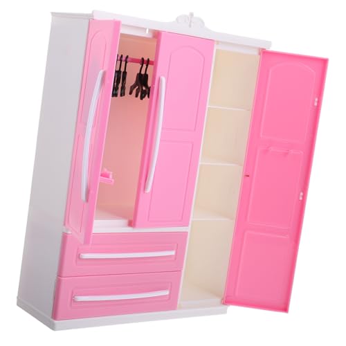 Supvox Puppenhausmöbel Puppenschrank Mini-kleiderbügel Puppenkleidungs-aufbewahrungsregal Für Jungen- Und Mädchenzimmer-Dekoration Spielzeit von Supvox