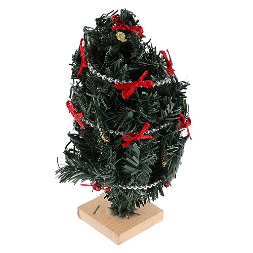 Supvox Puppenhaus Deko Miniatur Tannenbaum aus Kunststoff und Holz Detailreiche Mini Weihnachtsdeko für Tisch Party und Doll House Zubehör von Supvox