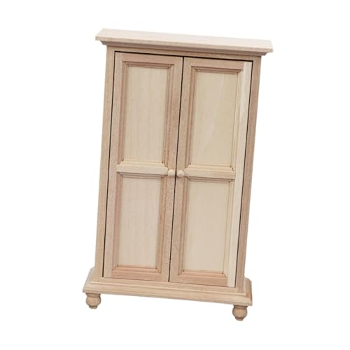 Supvox Puppenhaus Miniatur Kleiderschrank aus DIY Vintage Mini Möbel Glatte Oberfläche Langlebig Mini Zimmer Dekoration als Puppenhaus Zubehör und Schreibtisch Ornament von Supvox