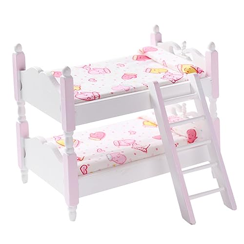 Supvox Puppenhaus Miniaturmöbel Holz Doppelstockbett mit Gepolstertem Matratzenmuster Kinderzimmer Dekoration Pädagogisches Fantasie und Farberkennung Supvox Puppenhaus Miniaturmöbel Holz Doppelstockbett mit Gepolstertem Matratzenmuster Kinderzimmer Dekoration Pädagogisches Fantasie und Farberkennung von Supvox