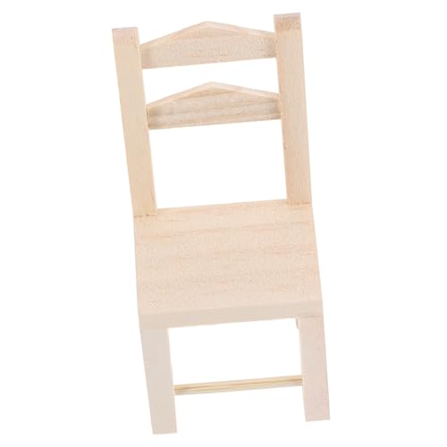 Supvox Puppenhaus-Modell puppensessel Puppen Stuhl Micro Miniaturstuhl mikrowe mikrolle Miniaturmöbel Mini- Miniaturmöbel aus Holz Mini House Accessory Mini - hölzern von Supvox