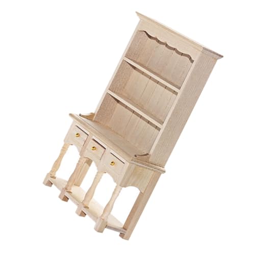 Supvox Puppenhaus Möbelmodell Dreitüriger Mini Aufbewahrungsschrank Natürliche Holzdekoration Robust und Vielseitig für Miniaturhäuser Puppenhaus Zubehör von Supvox