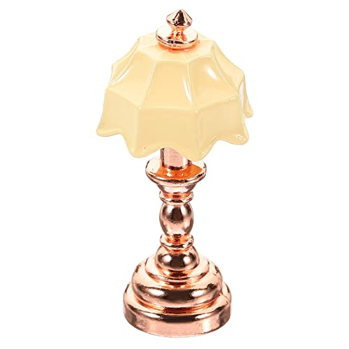 Supvox Puppenhaus Nachttischlampe Puppenhaus Schreibtischlampe Puppenhauszubehör Metall Puppenhauszubehör Miniatur Tischlampe Tiny House Zubehör Mini Zeug Puppenhauslampe Eisen von Supvox
